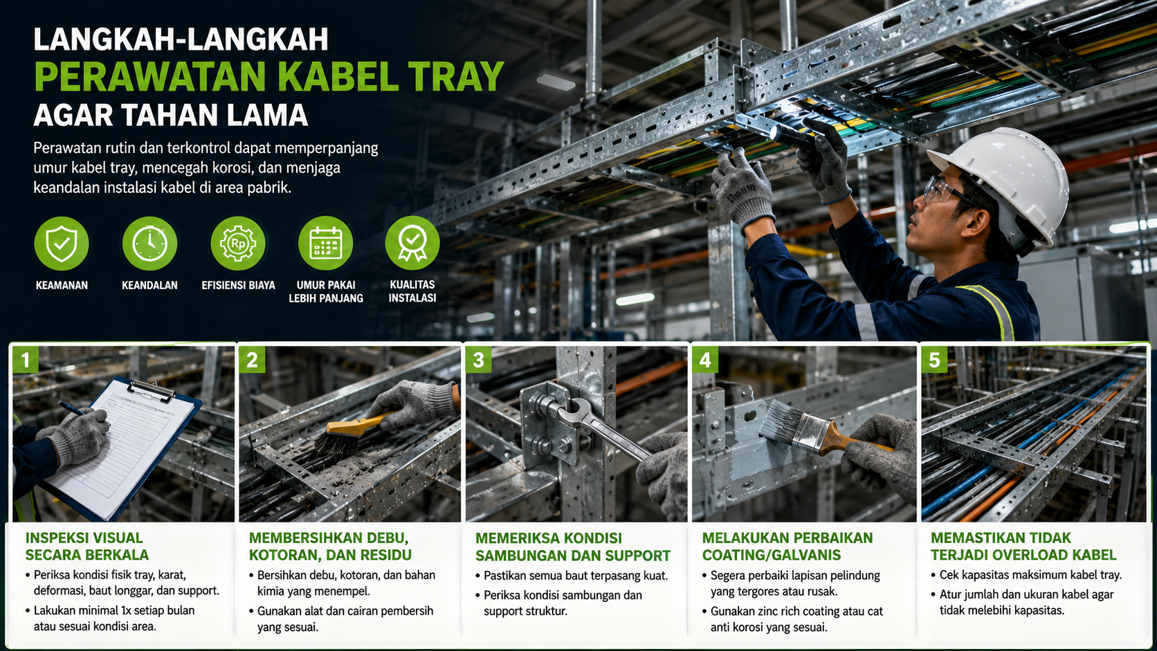 Langkah-Langkah Perawatan Kabel Tray agar Tahan Lama