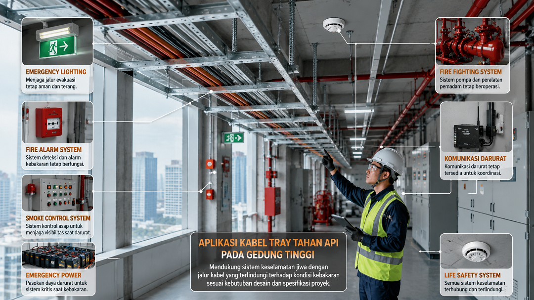 Aplikasi Kabel Tray Tahan Api pada Gedung Tinggi