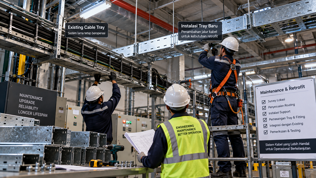 Instalatur Kabel Tray untuk Maintenance dan Retrofit